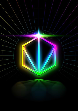 Neon Geometric Glyph Sign