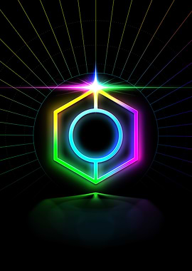 Neon Geometric Glyph Sign