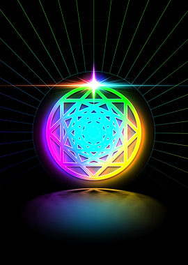 Neon Geometric Glyph Sign