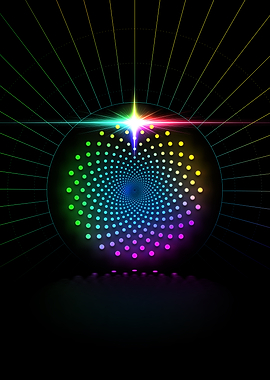 Neon Geometric Glyph Sign