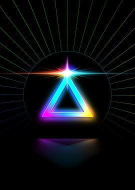 Neon Geometric Glyph Sign