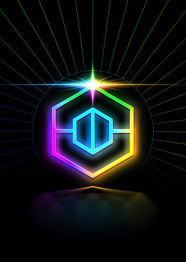 Neon Geometric Glyph Sign