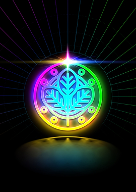 Neon Sacred Geometry Glyph
