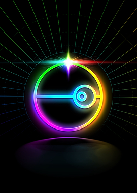 Neon Geometric Glyph Sign