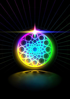 Neon Geometric Glyph Sign