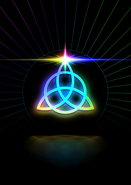 Magic Neon Glyph Triquetra