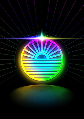 Neon Geometric Glyph Rune