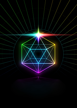 Neon Sacred Geometry Glyph