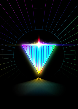 Neon Geometric Glyph Sign