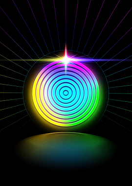 Neon Geometric Glyph Sign