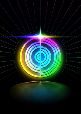 Neon Geometric Glyph Sign