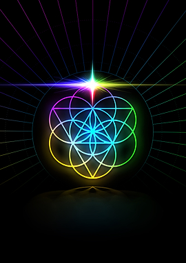 Neon Sacred Geometry Glyph