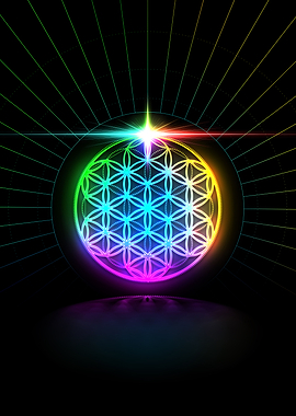 Neon Sacred Geometry Glyph