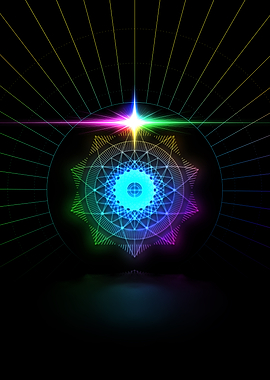Neon Sacred Geometry Glyph