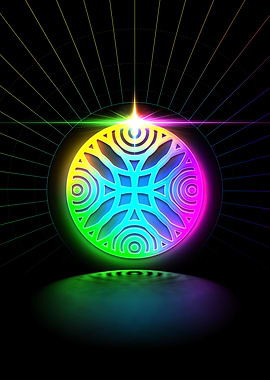 Neon Geometric Glyph Sign