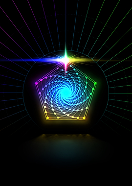 Neon Sacred Geometry Glyph