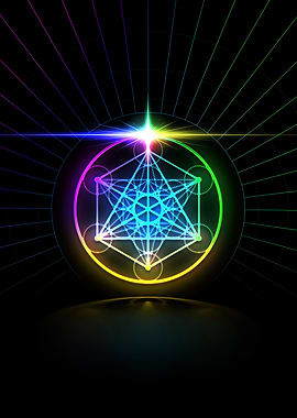 Neon Sacred Geometry Glyph