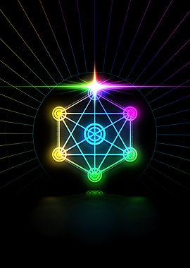 Neon Geometric Glyph Sign