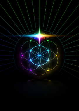 Neon Sacred Geometry Glyph