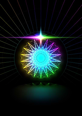 Neon Sacred Geometry Glyph