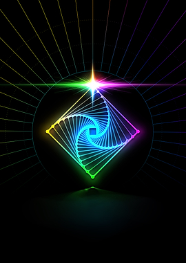 Neon Geometric Glyph Sign