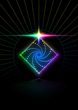 Neon Geometric Glyph Sign