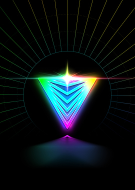 Neon Geometric Glyph Sign