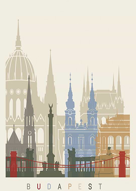Budapest skyline poster