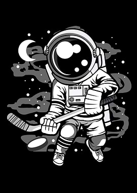 Hockey Player Astronaut