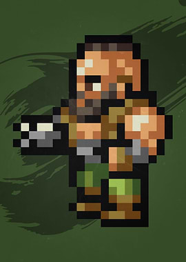 FF VII Barret Pixel Sprite