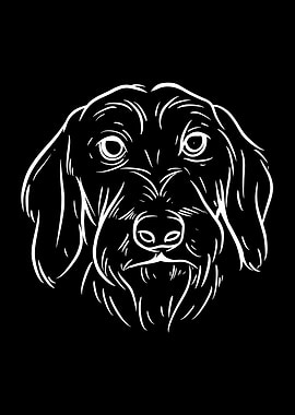 HAIRY DOG FACE HAND DRAWN