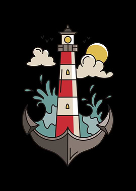LIGHTHOUSE ANCHOR OCEAN