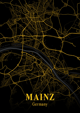 Mainz City Map Germany
