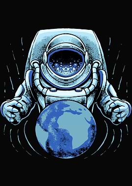 Astronaut with earth