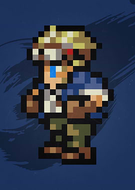 FF VII Cid Pixel Sprite