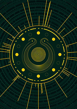 Yellow Glyph Mandala Rune