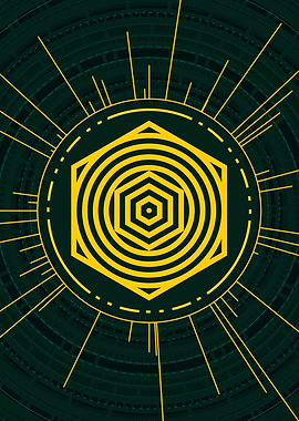 Gold Sacred Geometry Glyph