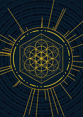 Gold Geometric Glyph Rune