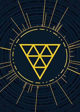 Gold Geometric Glyph Rune