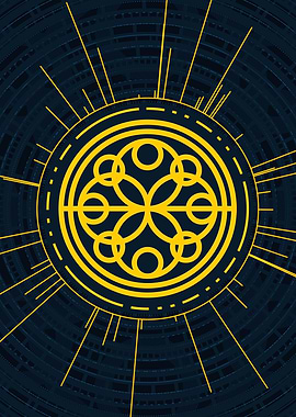 Gold Glyph Mandala Rune