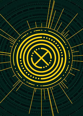 Yellow Glyph Mandala Rune