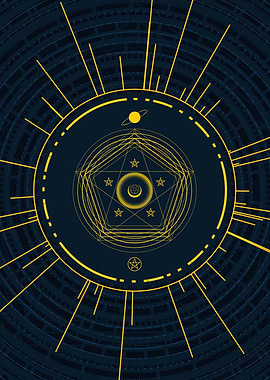 Gold Sacred Geometry Glyph