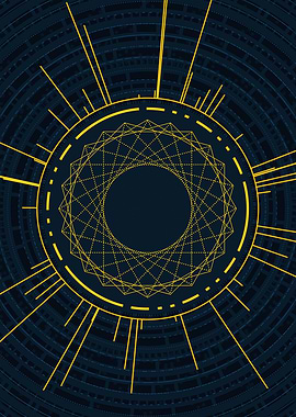 Gold Geometric Glyph Rune