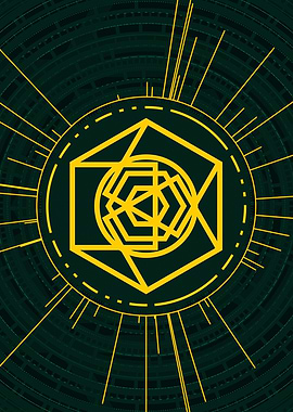 Gold Sacred Geometry Glyph