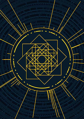 Gold Sacred Geometry Glyph