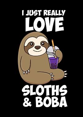 Sloth and Boba Bubble Tea