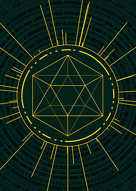 Gold Sacred Geometry Glyph