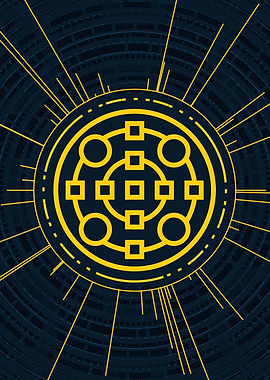 Gold Sacred Geometry Glyph