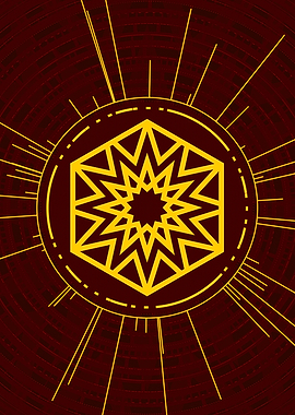 Gold Geometric Glyph Rune