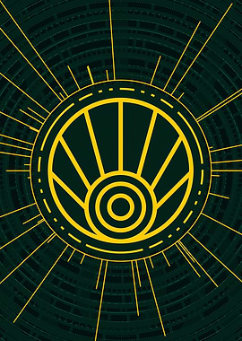 Gold Geometric Glyph Rune